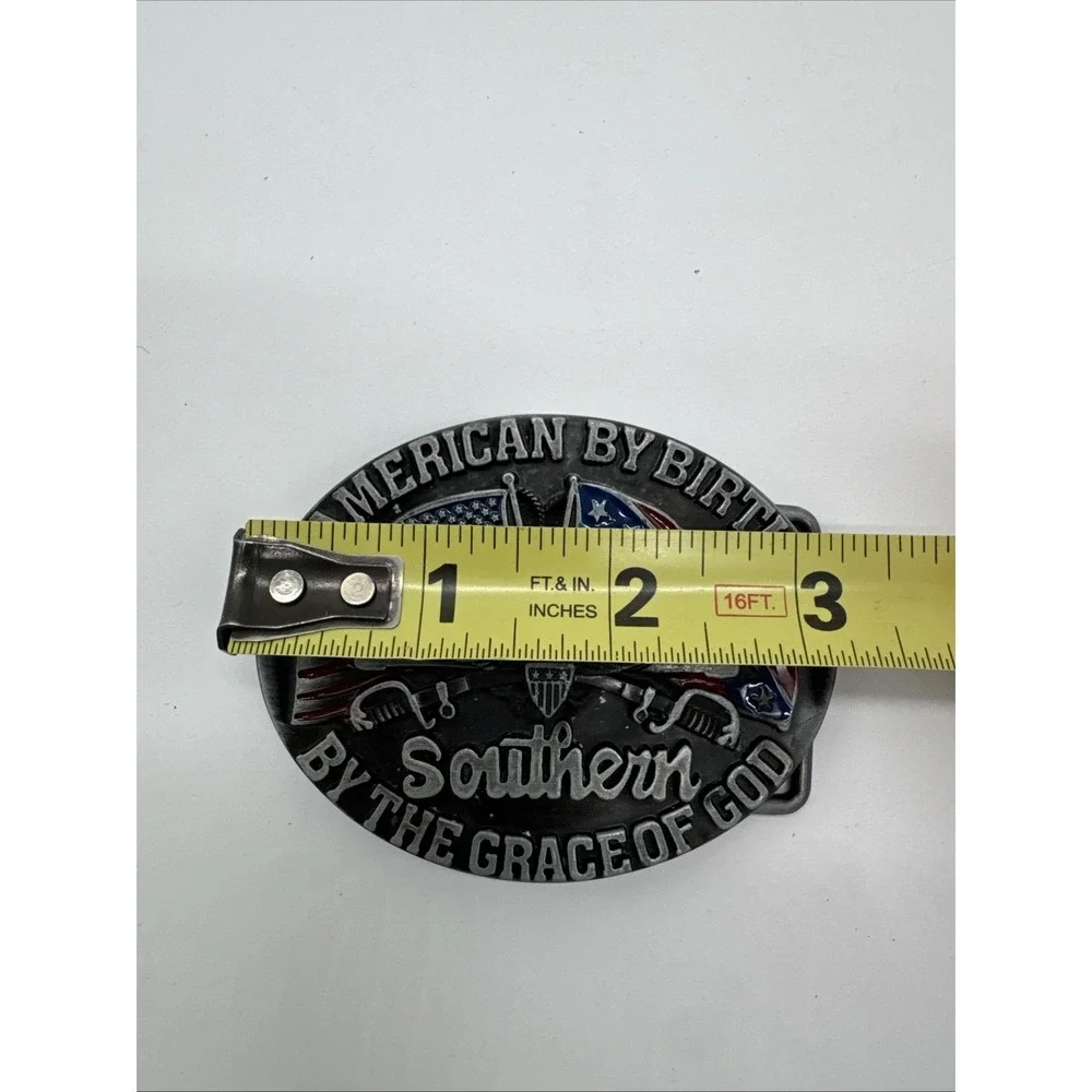 Southern American Grace Of God Vintage Belt Buckle Metal Eagle Flags‎